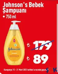 JOHNSON'S BEBEK ŞAMPUANI 750 ML